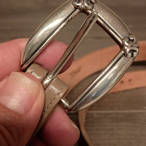 Justin Boots Women Belt 3044F Size 30 Beige Top Grain Cowhide - Picture 3 of 9